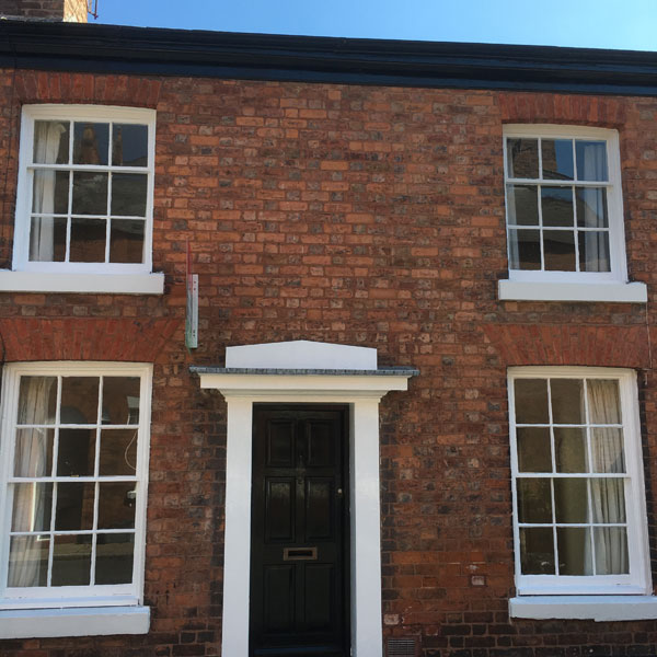 External painting of door and windowsills