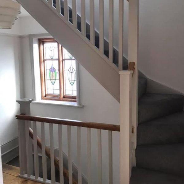Painted staircase at home in Wrexham